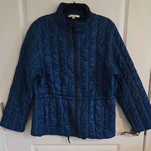 Cabi 914 Poseidon Lightweight Puffer Quilted Jacket Dark Teal Size XL